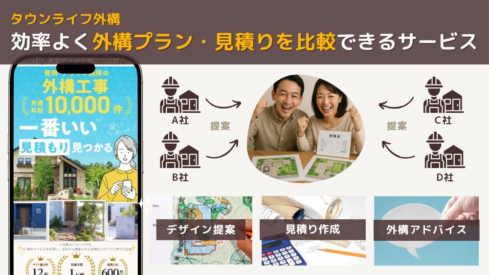タウンライフ外構は効率よく外構プラン・見積を比較できるサービス