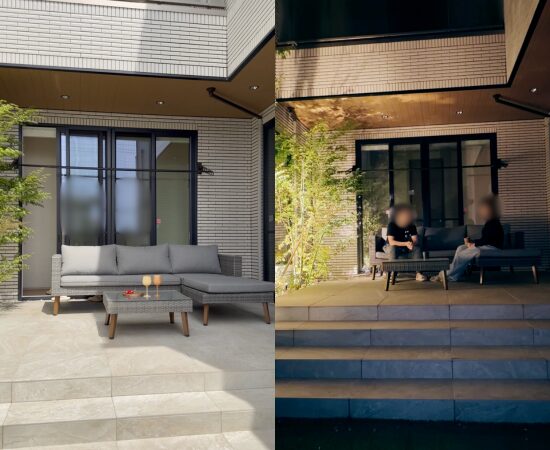 コの字型で中庭