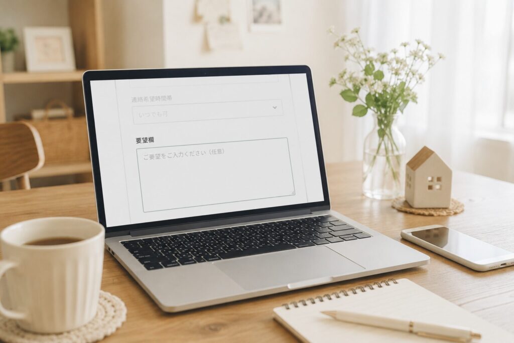 要望欄「メール連絡希望」