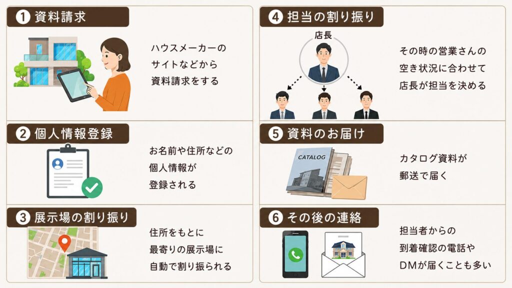 資料請求後の担当の決まり方