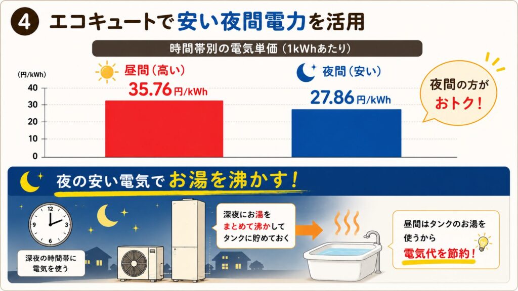 エコキュートで安い夜間電力を活用