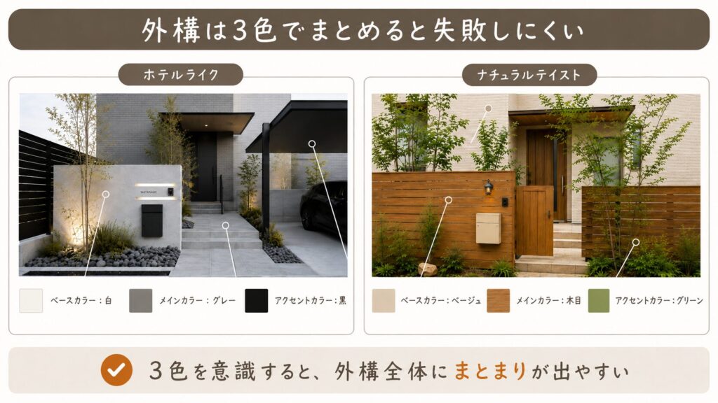 外構は3色でまとめると失敗しにくい