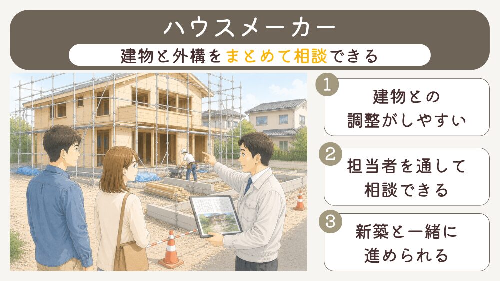 ハウスメーカーでの外構施工の特徴