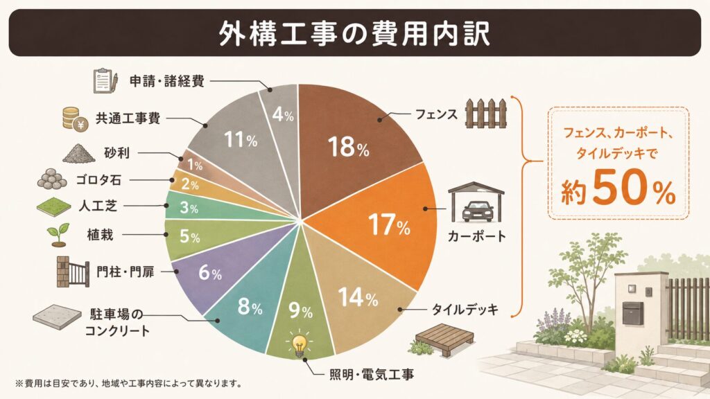 外構費用の工事内訳