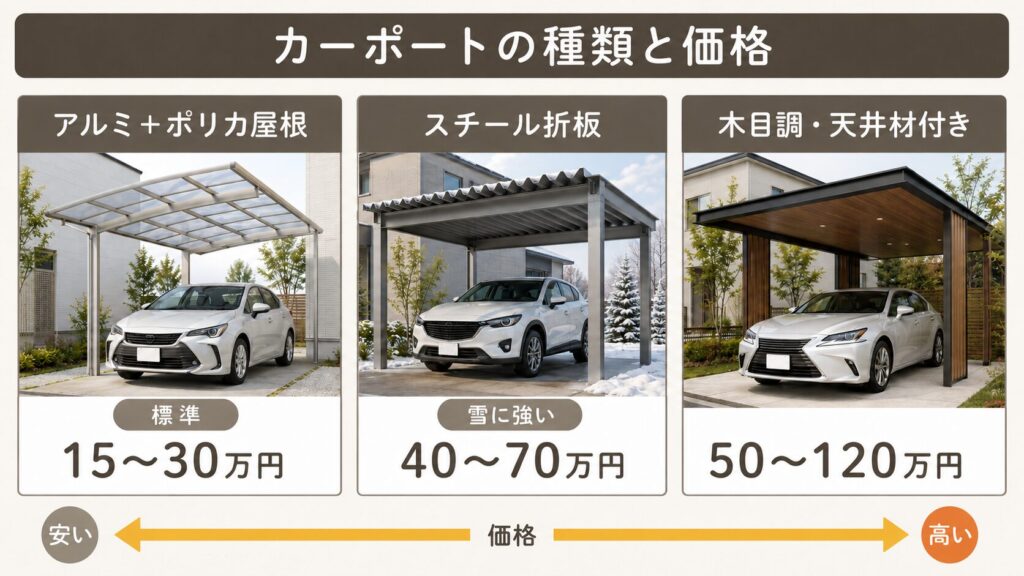 カーポートの種類と価格
