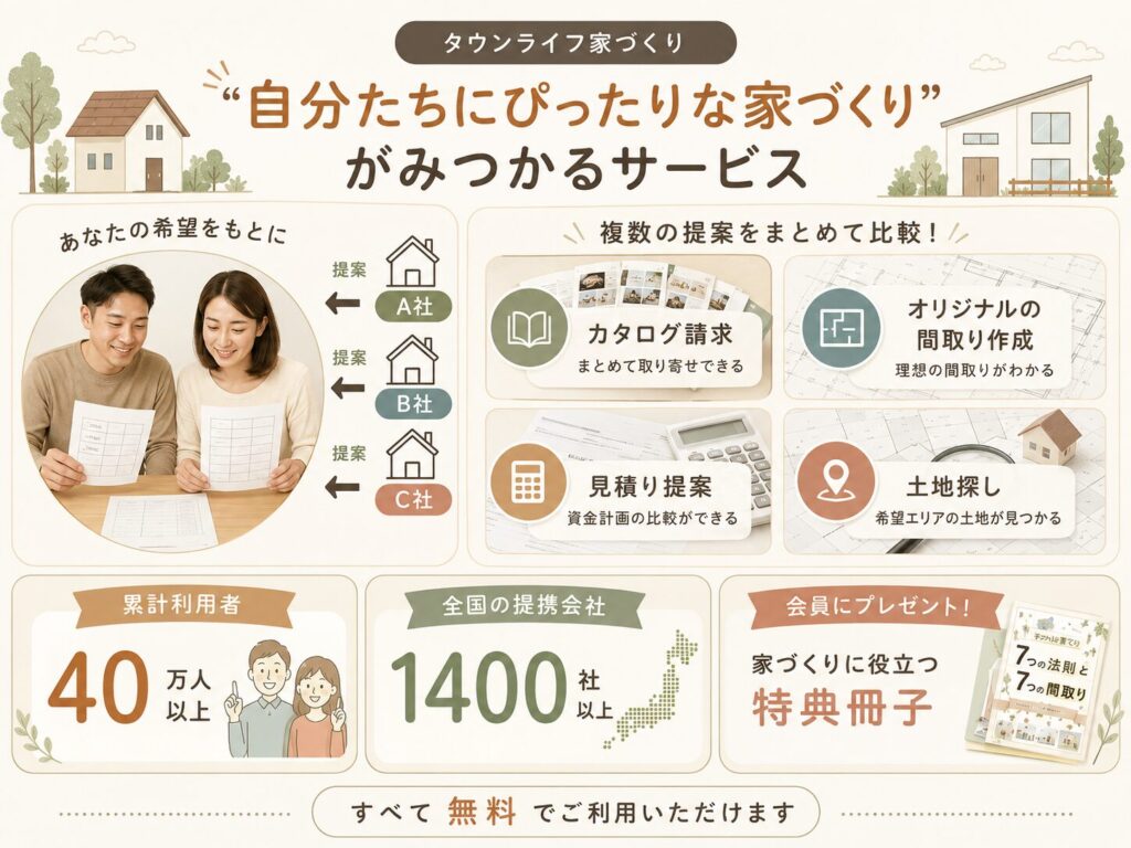 タウンライフ家づくり、自分たちにぴったり家づくりが見つかるサービス