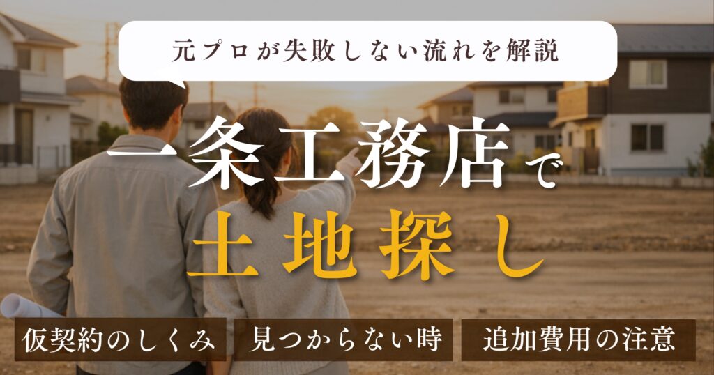 一条工務店で土地探し｜仮契約のしくみ・見つからない時・追加費用の注意